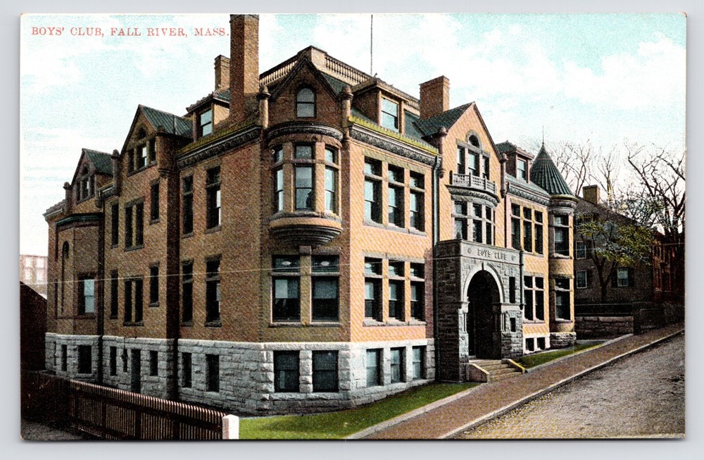 Boys Club Exterior Street View Fall River Massachusetts MA c1900s UDB Postcard