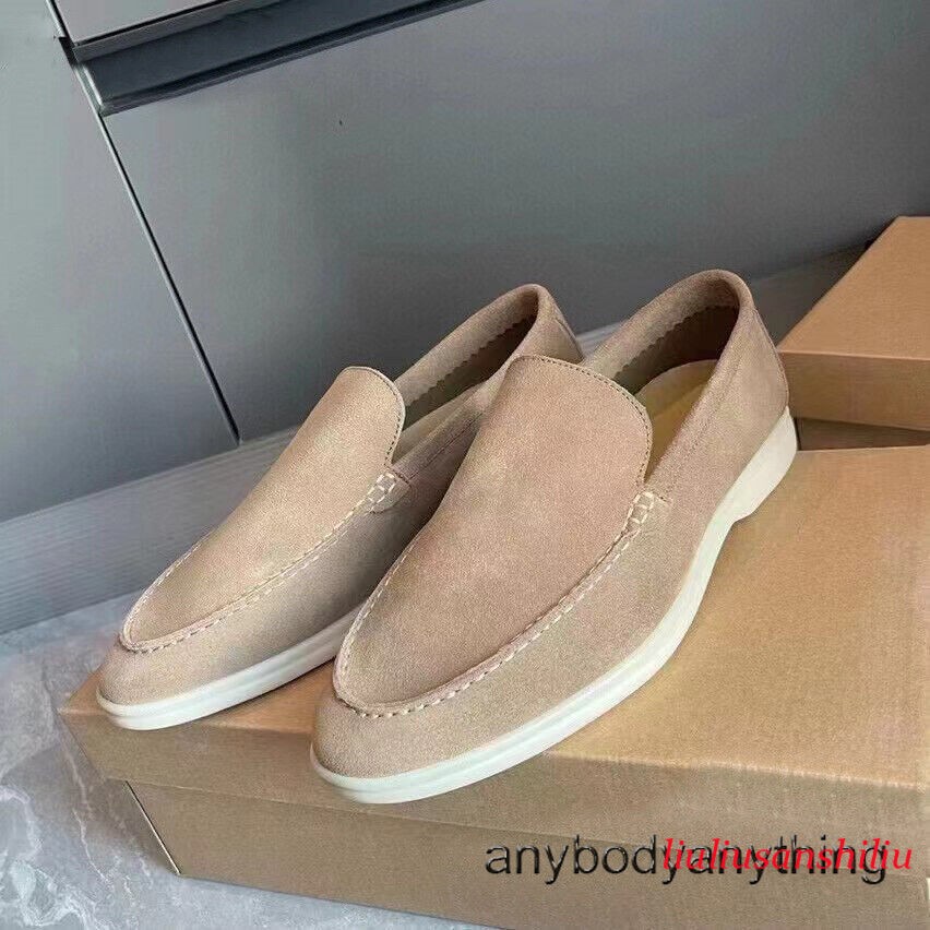 Men's Faux Suede Slip-On Flats Round Toe Casual Shoes Lazy Loafers Classic Shoes