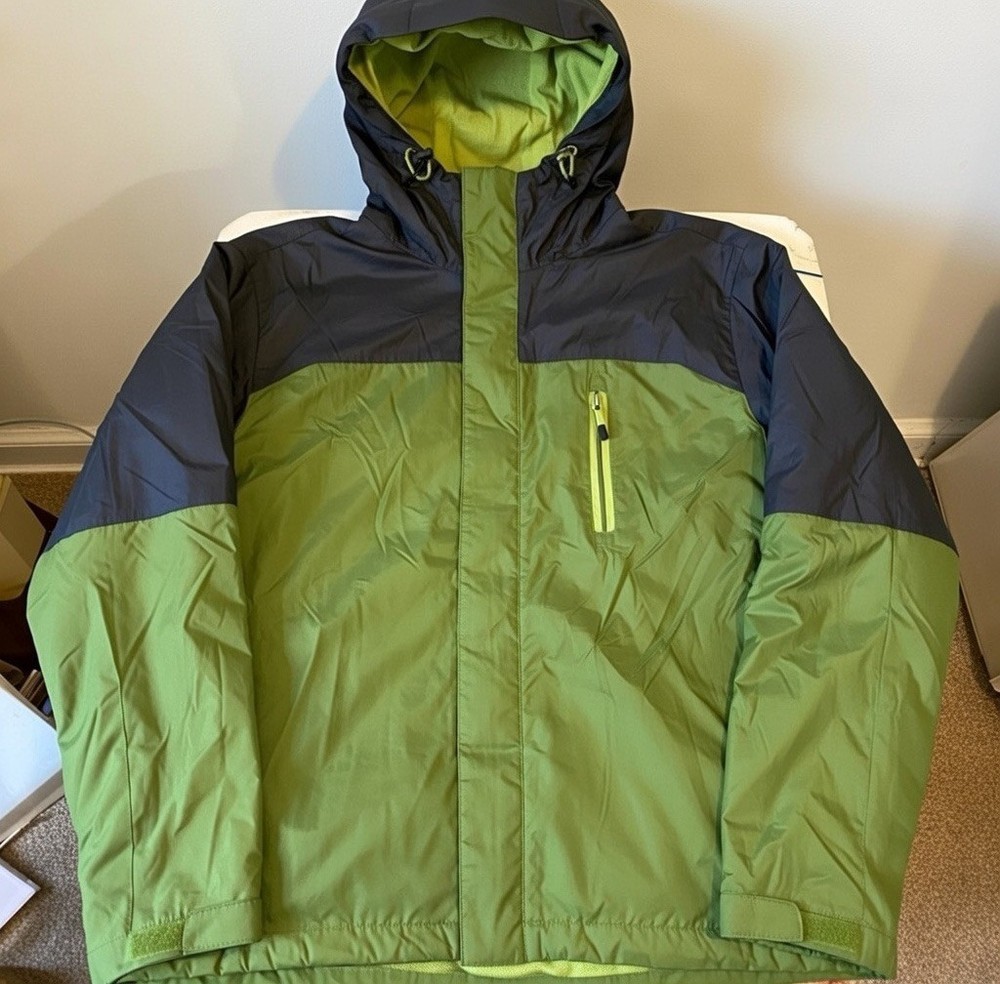 Outdoor Life Hooded Jacket Two-Tone Green Gray Men’s Small