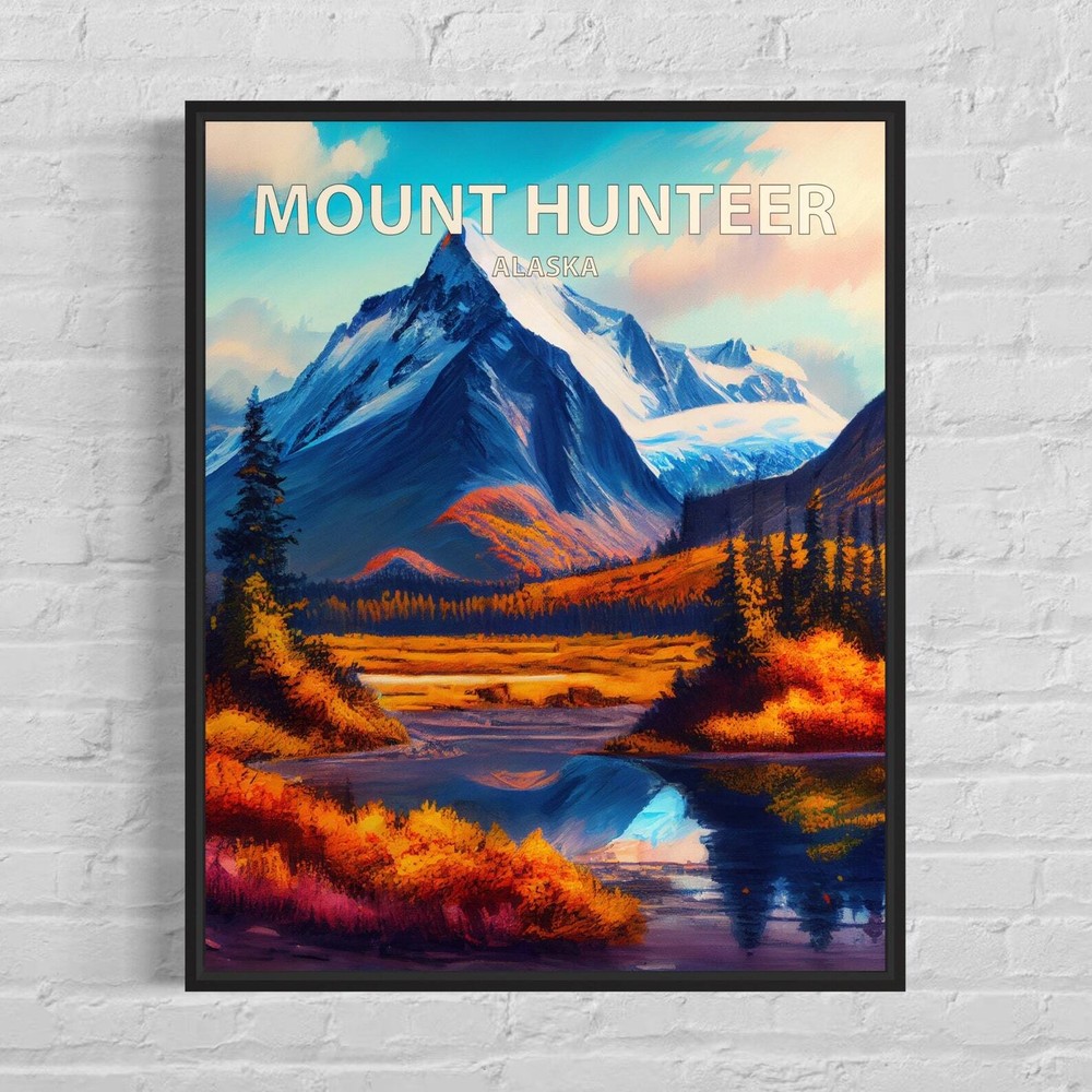 Mount Hunter Alaska Art Print Mount Hunter Wall Art Painting Mount Hunter