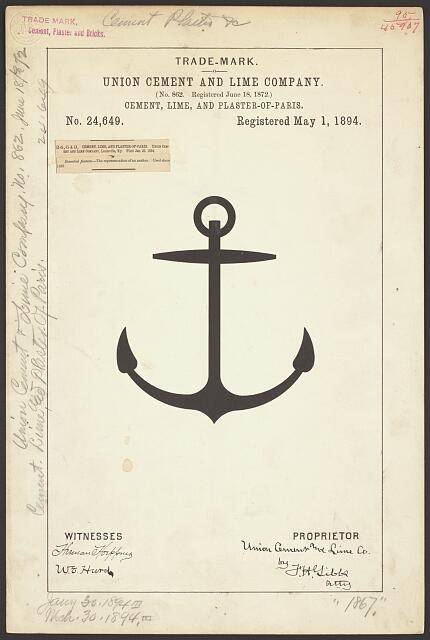 Union Cement Lime Company Anchor logo brand Cement, Lime, Plaster--Paris