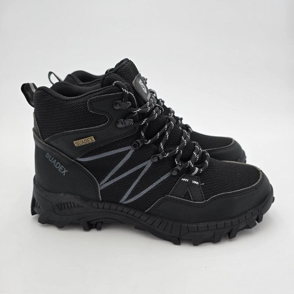 Suadex Steel Toe Work Ankle Boots Men's Size 9 Black Lace Up Slip Resistant