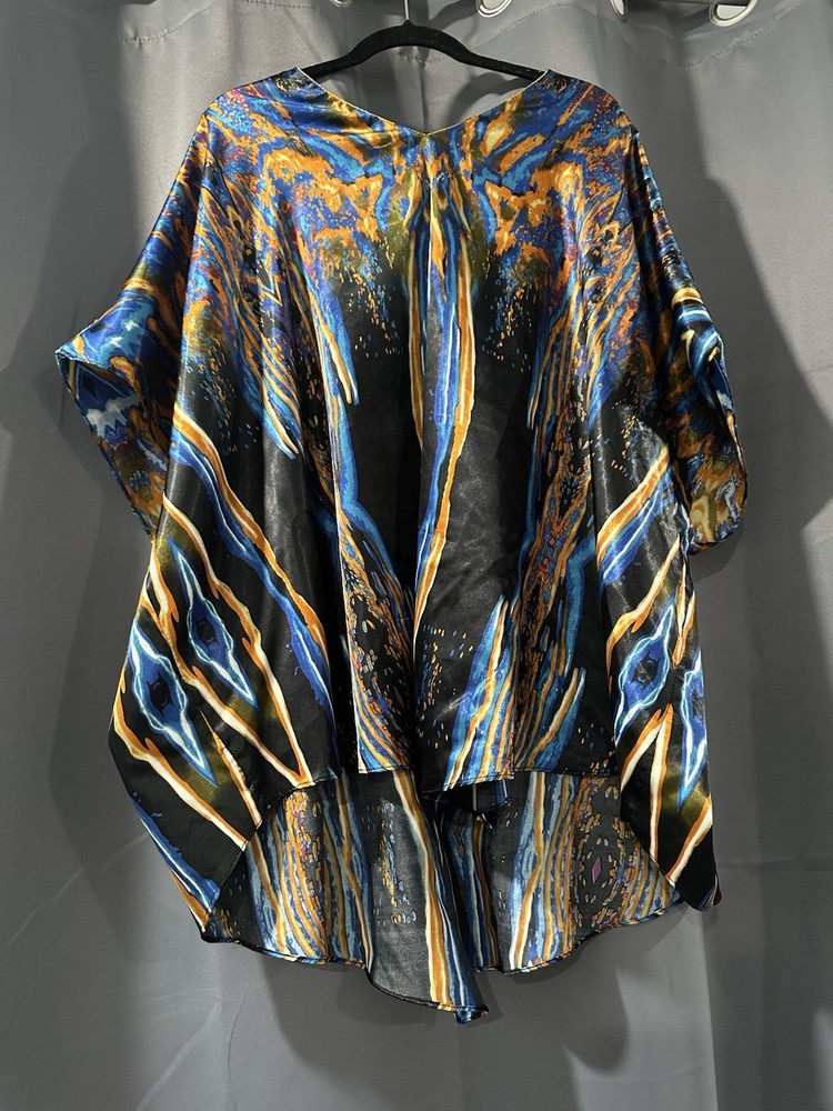 Ashro Free Size Paisley Graphics Caftan Shiney Multicolor