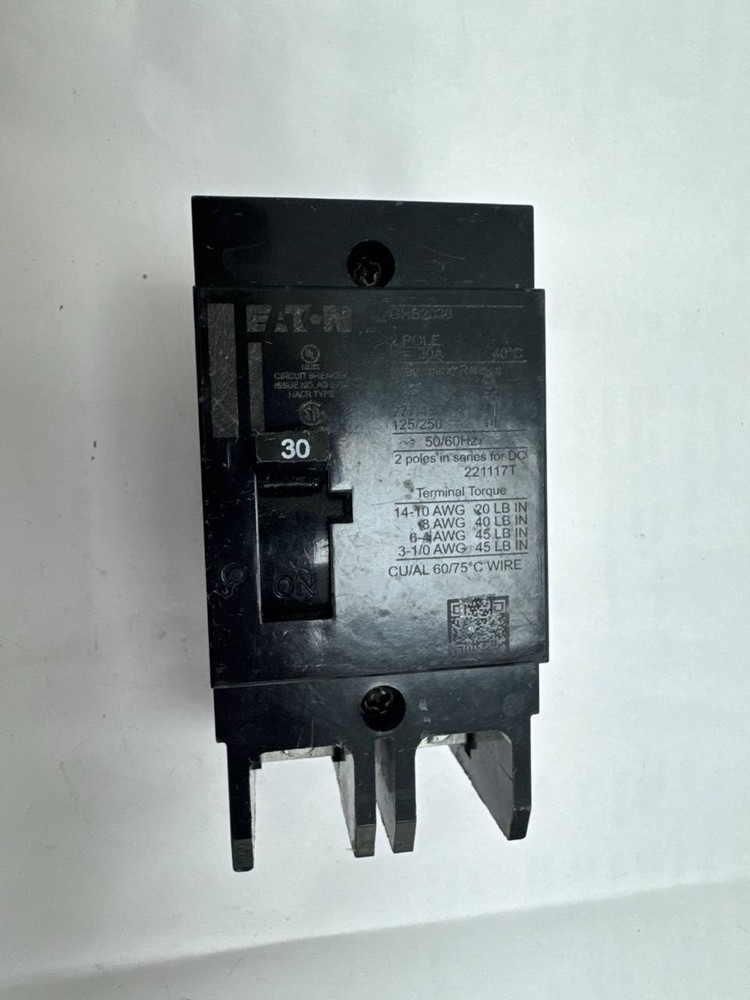 Eaton GHB2030 30A Molded Case Circuit Breaker - Black