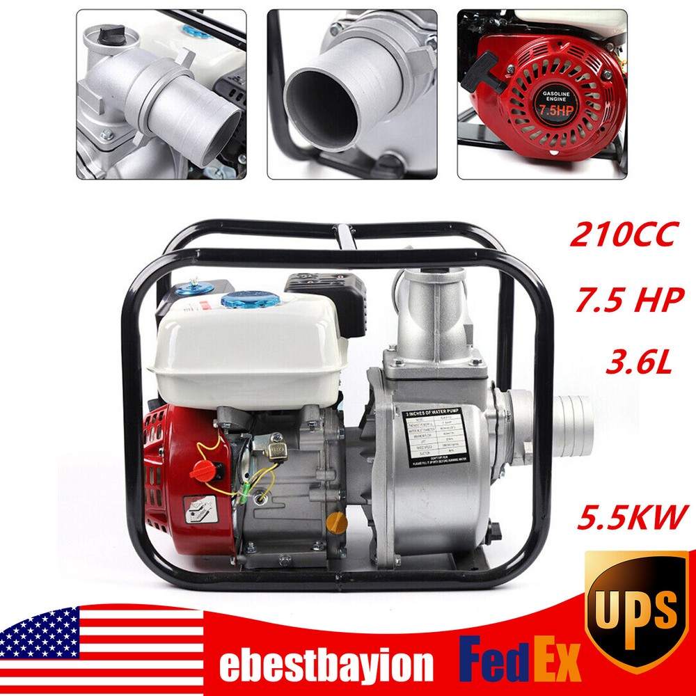 Gasoline Water Pump, 7.5 HP 210CC 3