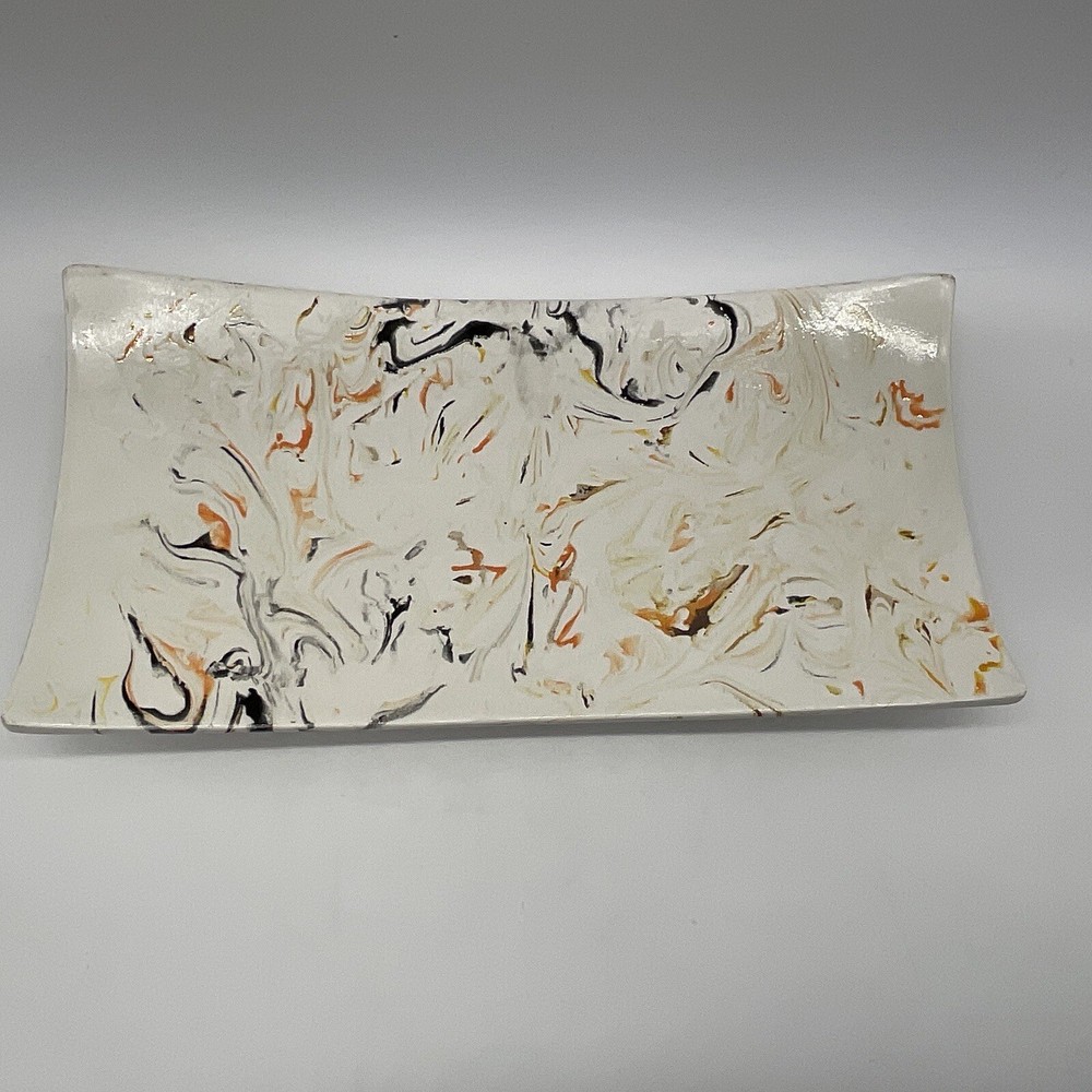 Abstract Art 15” Platter Hand Painted Rectangular-image