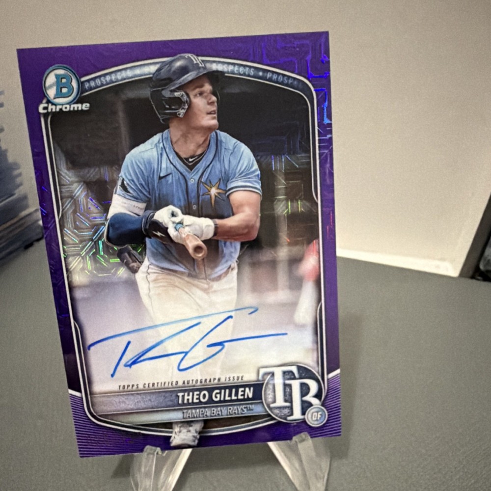 2025 Bowman Chrome Prospect Mojo Autographs Theo Gillen Purple Refractor /199