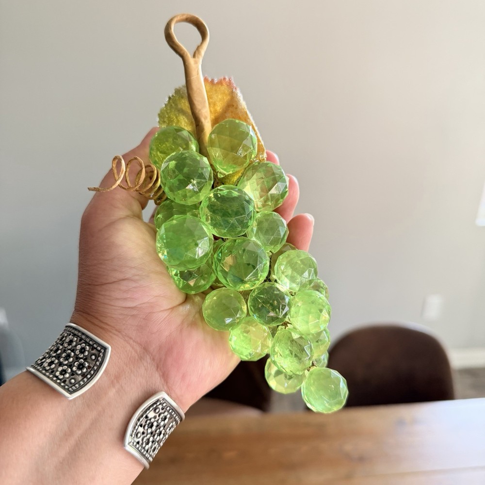 Vintage Style Lime Green Faceted Acrylic Grape Clusters