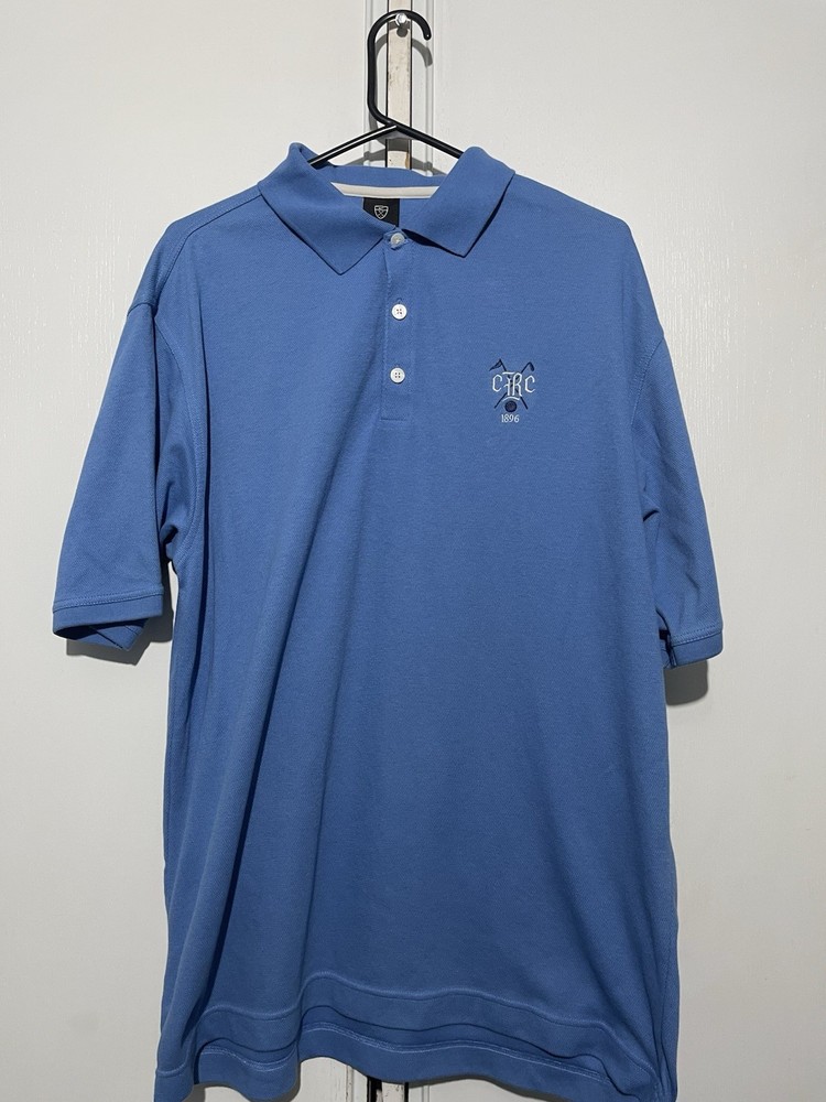 Nike Polo Shirt Mens Large Blue Swoosh Golf Casual Short Sleeve