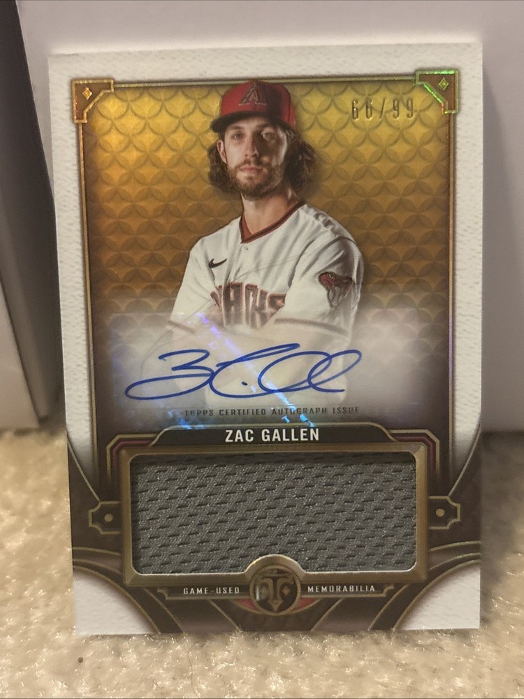 🔥/99 JUMBO RELIC AUTO🔥Zac Gallen 2022 Topps Triple Threads Relic Autographs