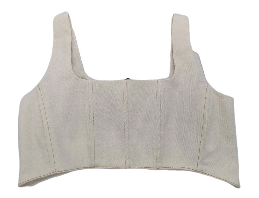 Seven 7 For All Mankind Corset Tank Top Size Medium Cream Layering Structured