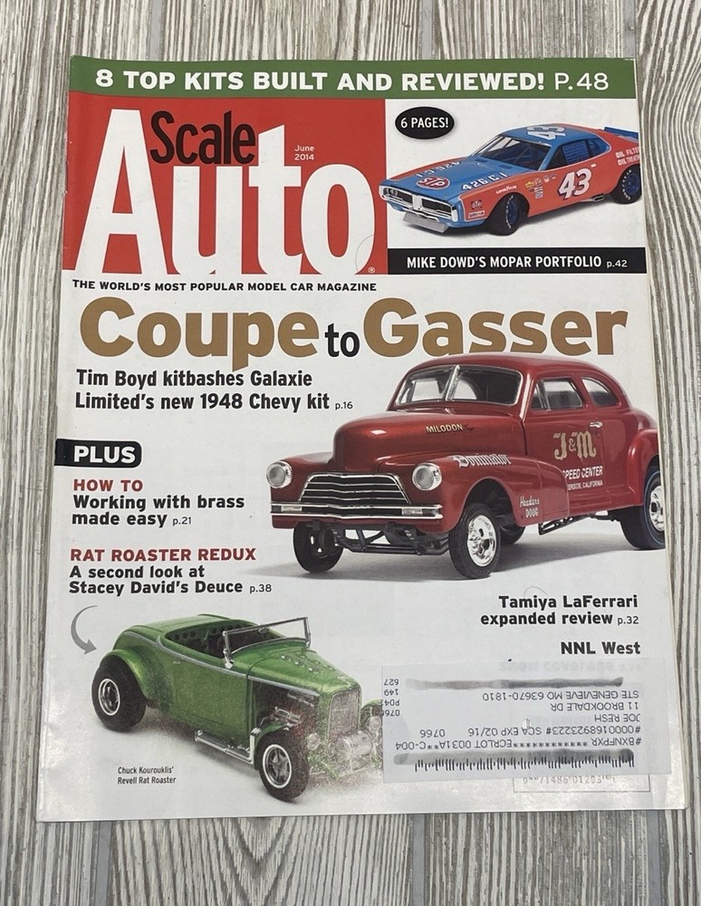 Scale Auto Magazine June 2014 Model Car Enthusiast Coupe to Gasser Kitbash