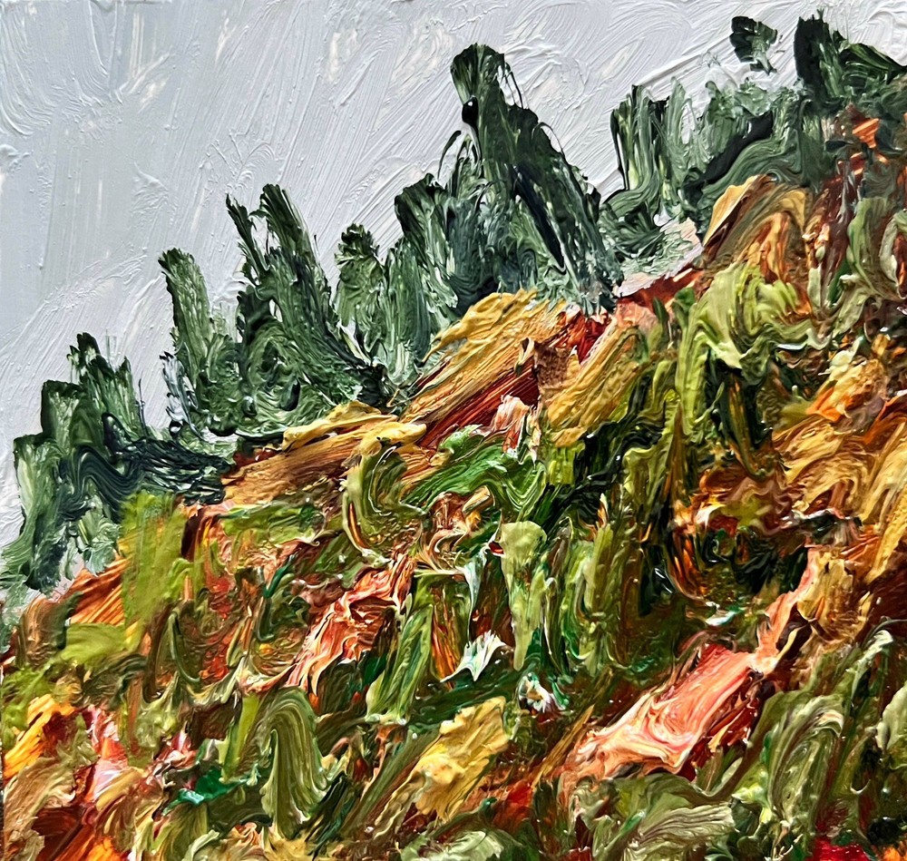 Abstract Expressionism Forest Mountain Landscape Oil Painting Art Ukraine-image