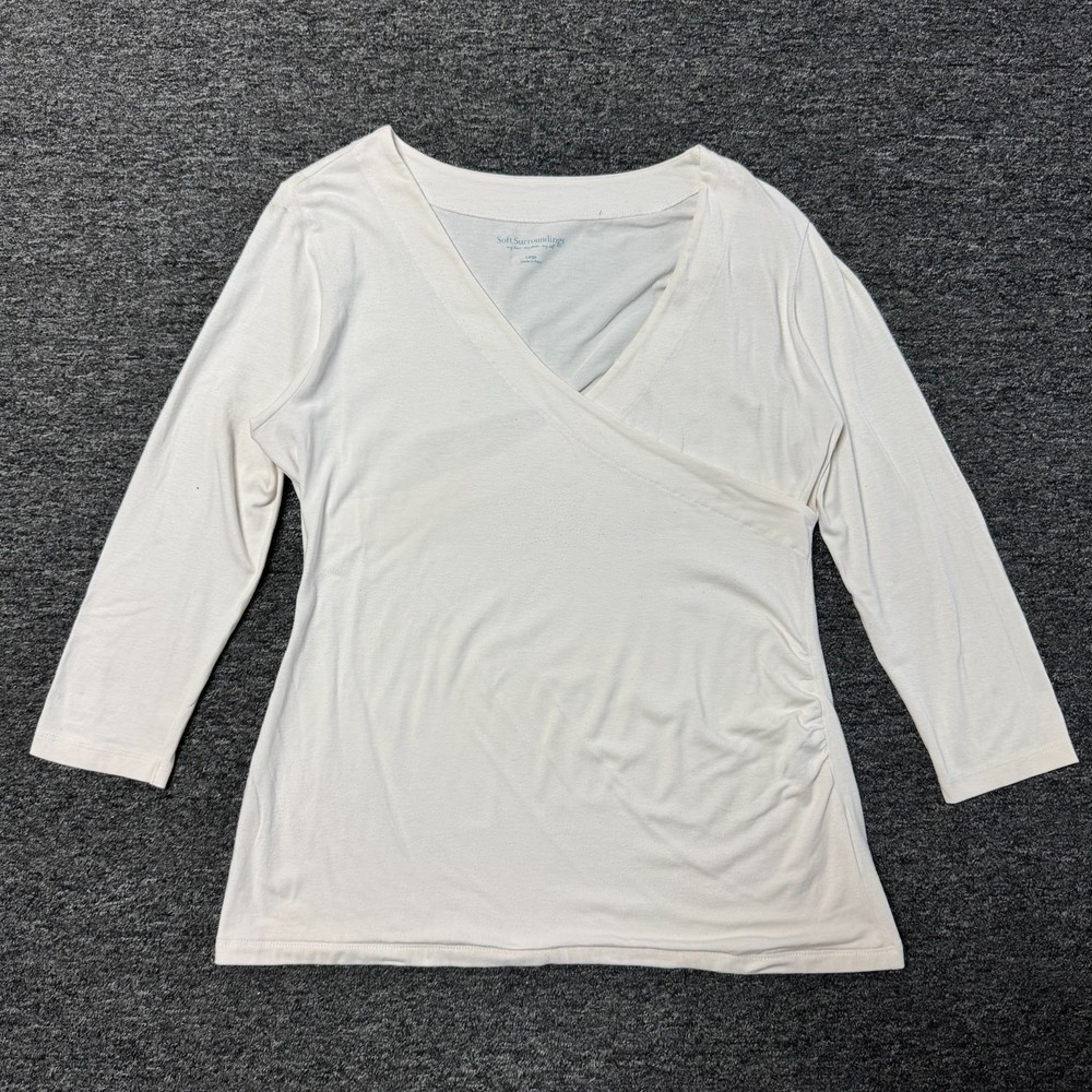 Soft Surroundings Pima Cotton Modal ULTRA SOFT Top Sz L White Tunic