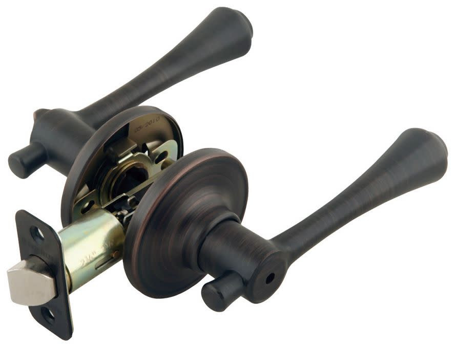 Design House 702431 Rustic Bronze Ironwood Privacy Leverset for Interior Doors