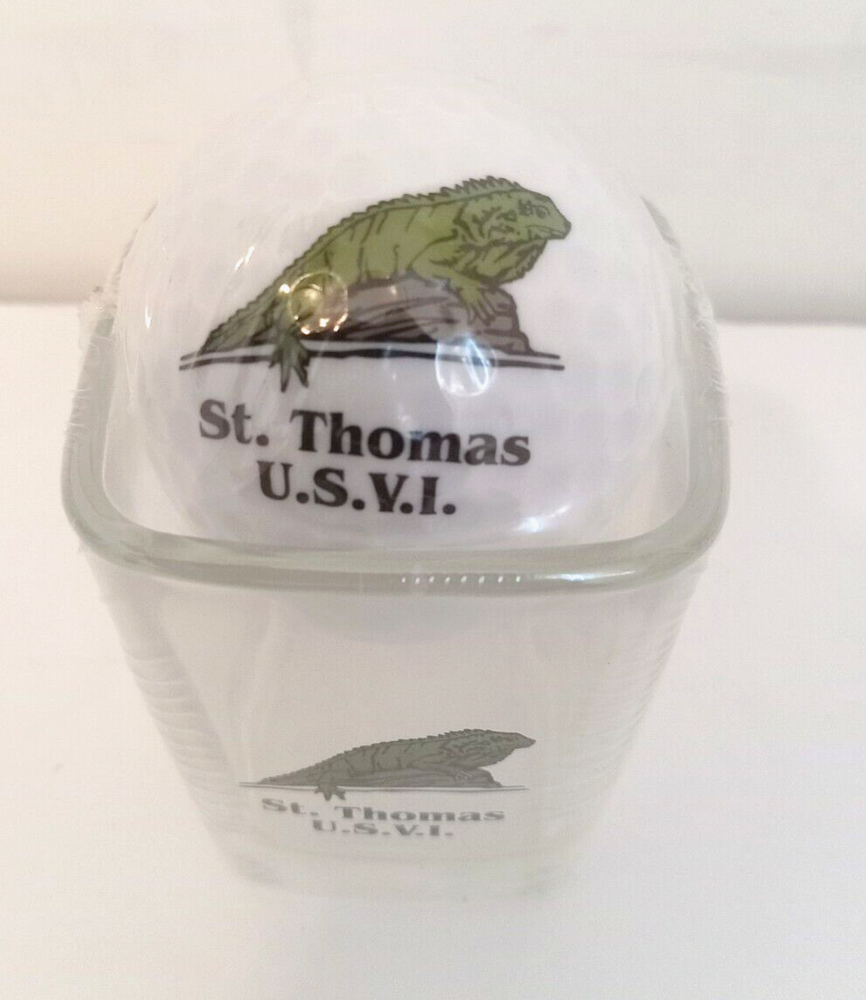 St. Thomas USVI Shot Glass Golf Ball Sealed NEW