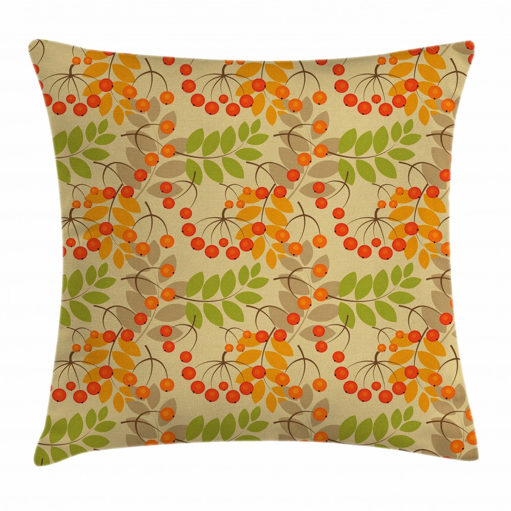 Rowan Autumn Warm-Tone 16-Inch Square Pillow Case Cushion Cover