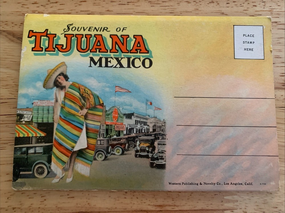 Vintage 1930s 18 Scenic Views of Tijuana Mexico Souvenir Postcard Folder Booklet