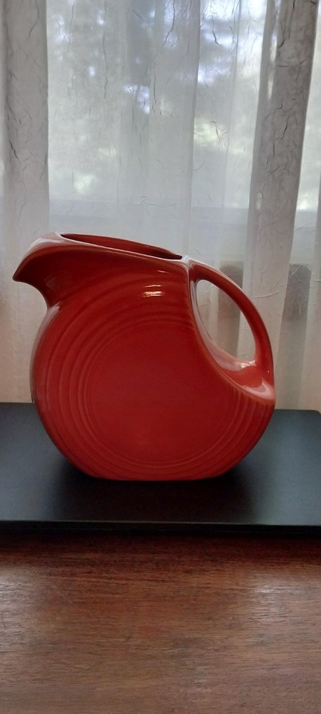 FIESTA WARE LARGE DISK PITCHER PERSIMMON ORANGE 7 1/4