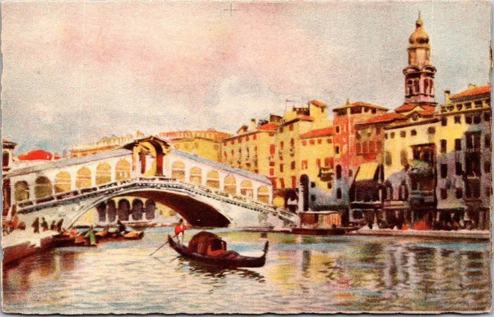Dr Jim Stamps Postcard Venice Ponte Di Rialto Art