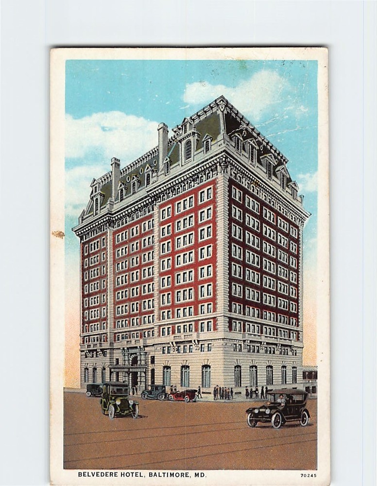 Postcard Belvedere Hotel Baltimore Maryland USA