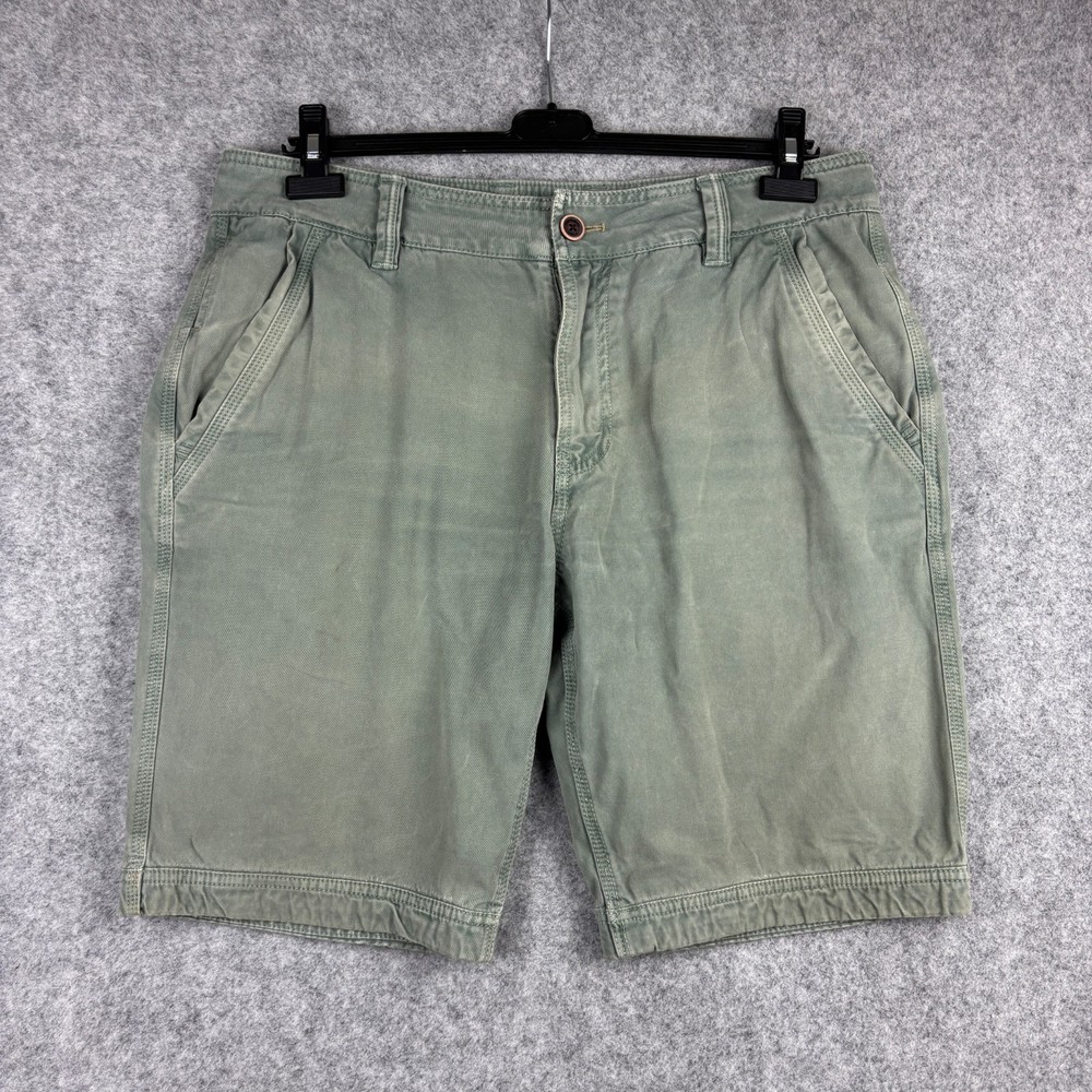 Fat Face Chino Shorts Mens W36 Army Green Straight Regular Fit Summer Beach