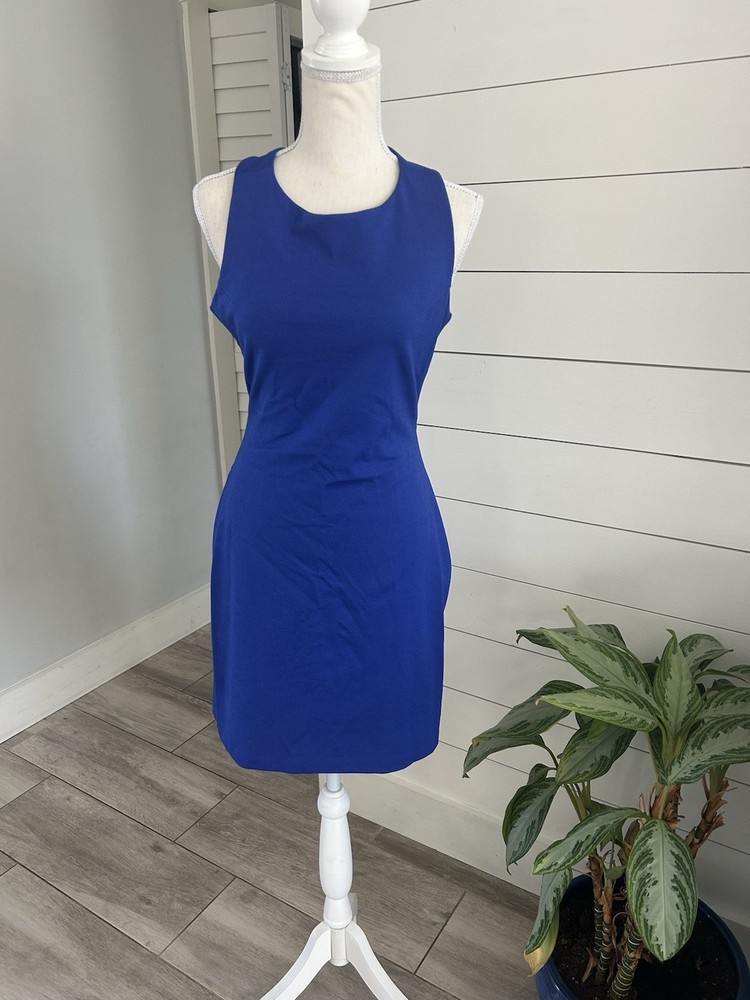 Amanda Uprichard Ace Royal Blue Mini Dress Medium Open Back Design