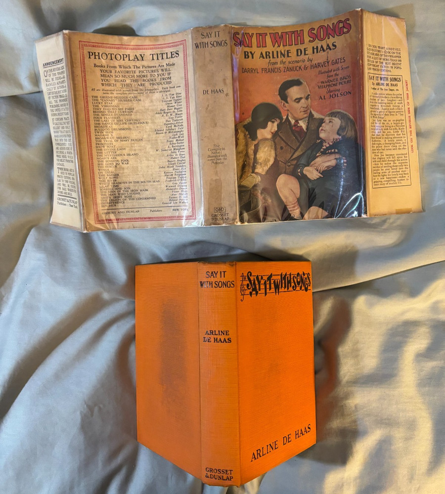 Say it with Songs - First Edition photoplay edition movie tie-in DJ & stills VG