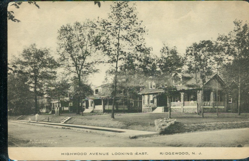 Highwood Avenue Looking East Ridgewood New Jersey NJ Postcard