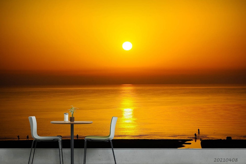 3D Sky Sea Sunset Landscape Wall Murals Wallpaper Murals Wall Sticker 5