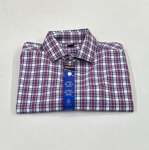 Kirkland Signature Men’s Performance Sport Shirt, Multicolor, L (16-16.5, 32/33)
