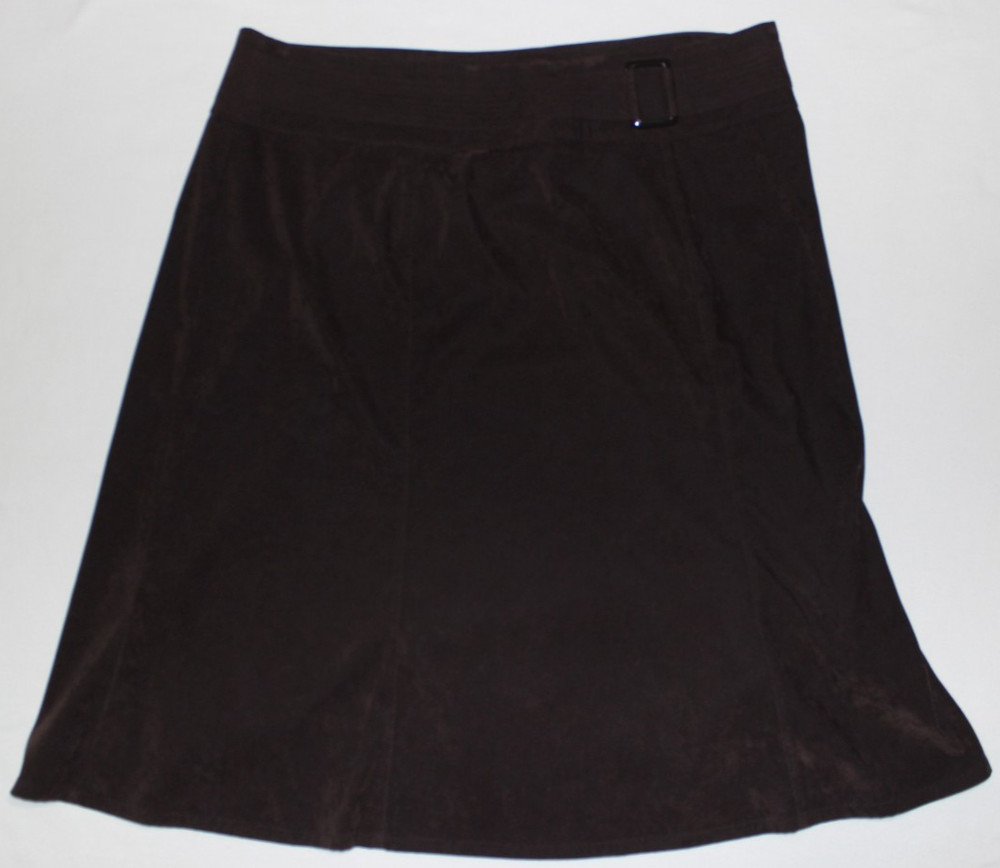 Dress Barn Women's Pencil Skirt Size 22 Brown Side Zipper Back Slit