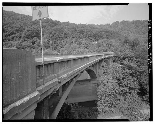Narrows Bridge Raystown Branch 1930s Arched Highway Bridge Pennsylvania