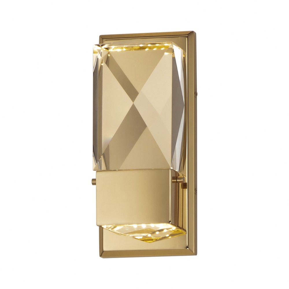 Studio M Empire 11-Inch French Gold LED Wall Sconce with Beveled Crystal