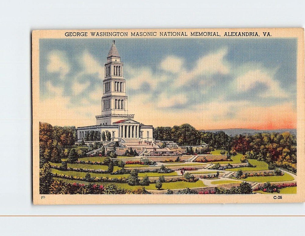 Postcard George Washington Masonic National Memorial Alexandria Virginia USA