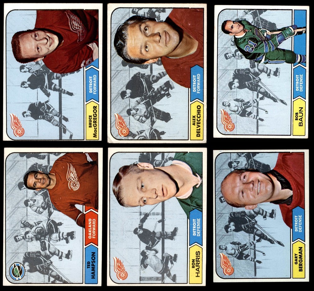 1968-69 Topps Detroit Red Wings Near Team Set 3.5 - VG+ 7264538 (6 / 11 cards)