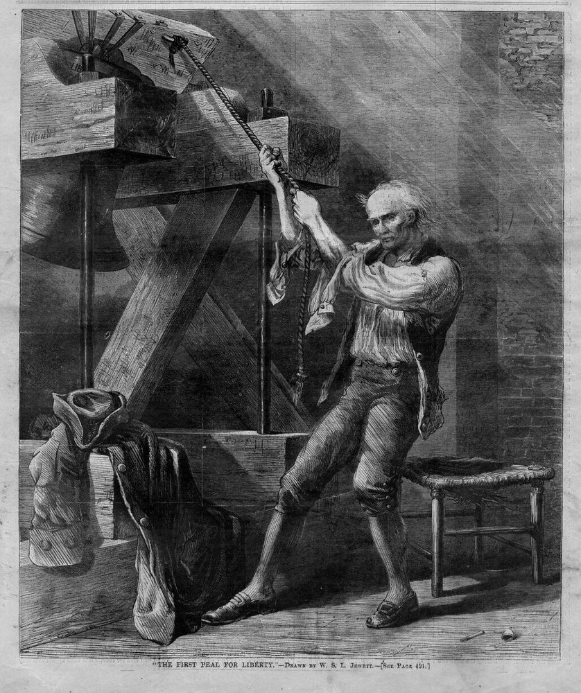 RINGING LIBERTY BELL PASSAGE BY FIRST CONGRESS DECLARATION OF INDEPENDENCE BELL