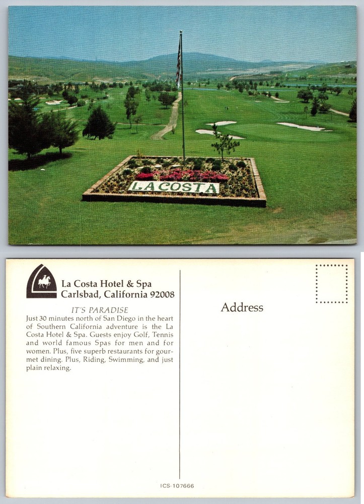 La Costa Hotel & Spa Golf Course Carlsbad CA Vintage Linen Postcard