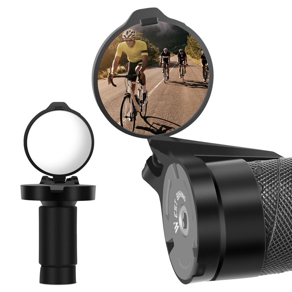 WEST BIKING Bicycle Rearview Mirror MTB Road Bike HD Convex View Mirror 1pcs