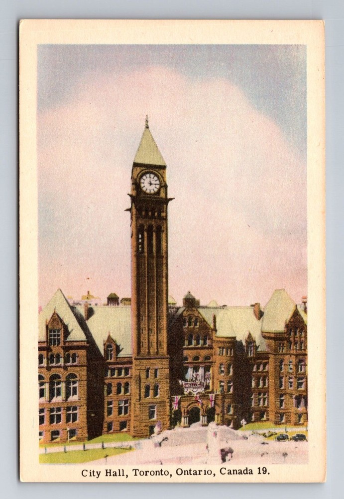 Toronto-Ontario, City Hall, Antique Vintage Souvenir Postcard