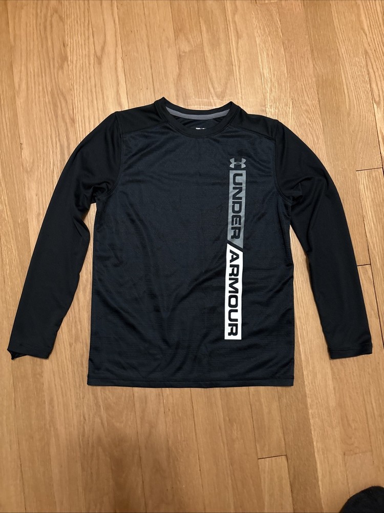 Boys Under Armour Long Sleeved Shirt Size YM Youth Medium Heat Gear