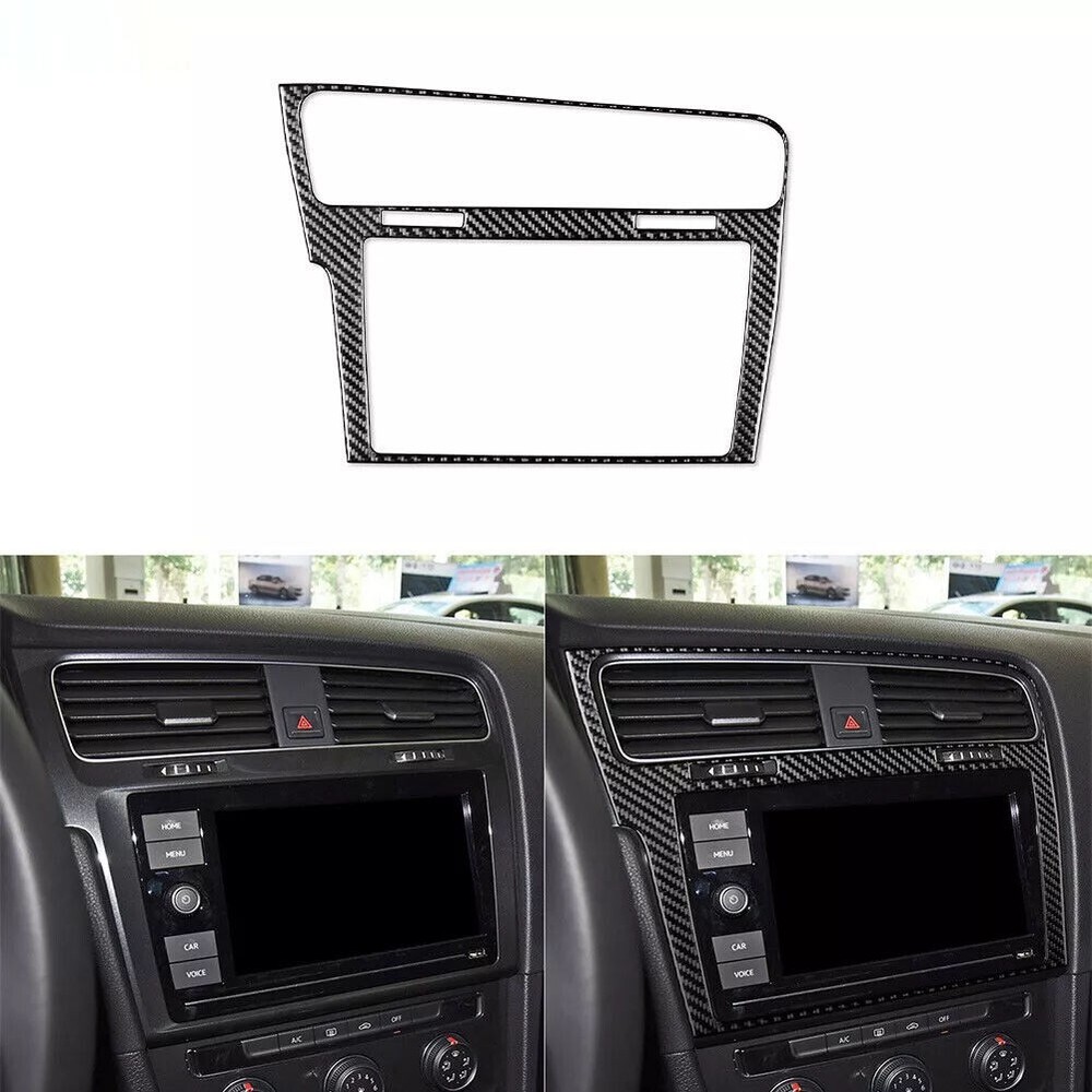 Carbon Fiber Console GPS Navigation Panel Cover Trim For VW Golf 7 GTI MK7 13-17