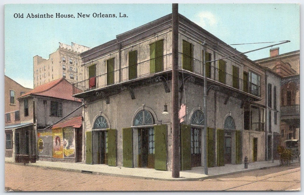 Vintage Old Absinthe House New Orleans Postcard Louisiana-image