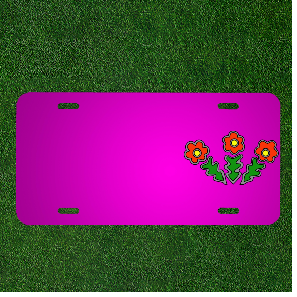 Custom Red Spring Car License Plate with Personalized Flower Names