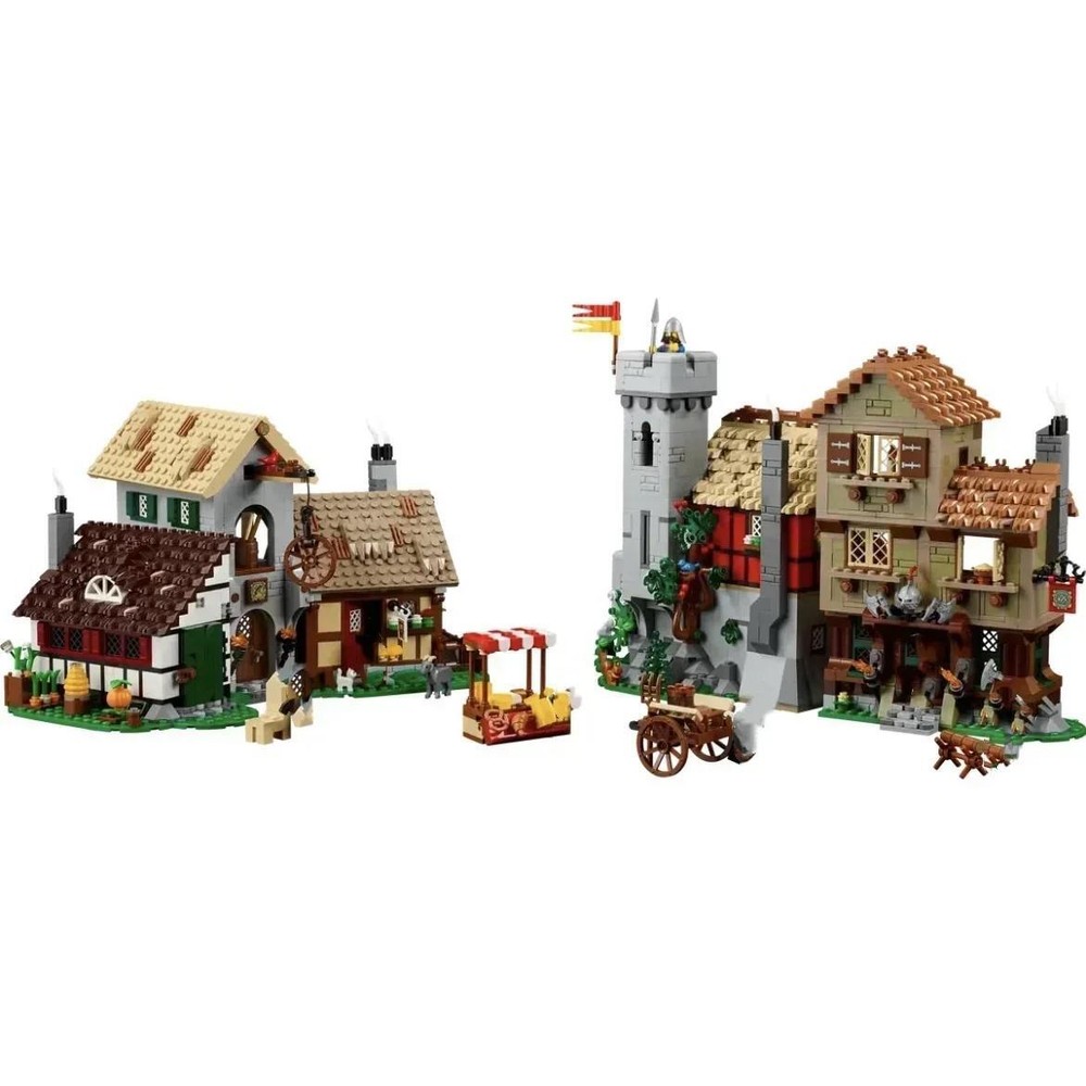 3304pcs Medieval Town Square DIY Puzzle - European Architecture Building Blocks for Kids