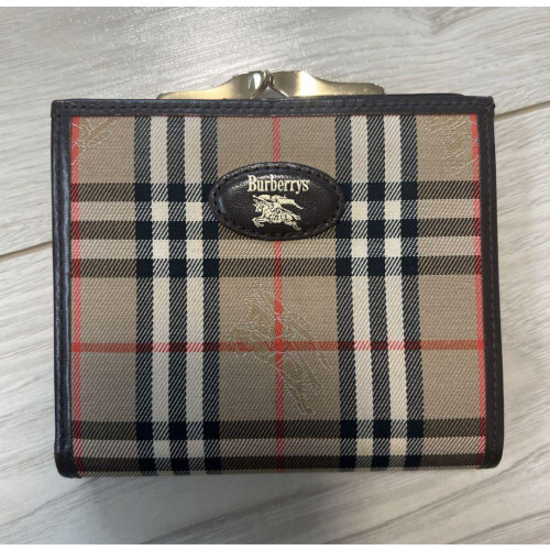 BURBERRY Nova Check Bi-fold Wallet in Beige Canvas & Leather 2819