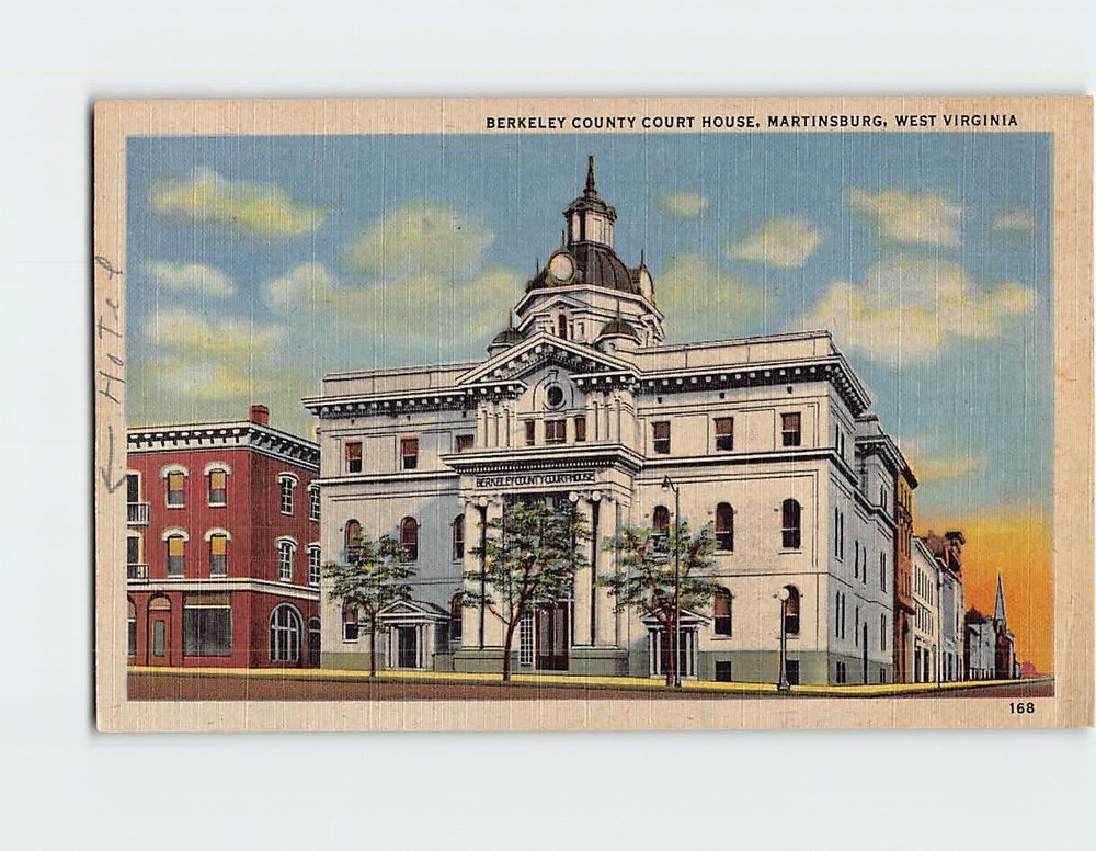 Postcard Berkeley County Courthouse Martinsburg West Virginia USA