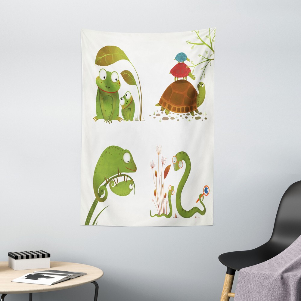 Animal Tapestry Snake Frog Ninja Reptile Print Wall Hanging Decor