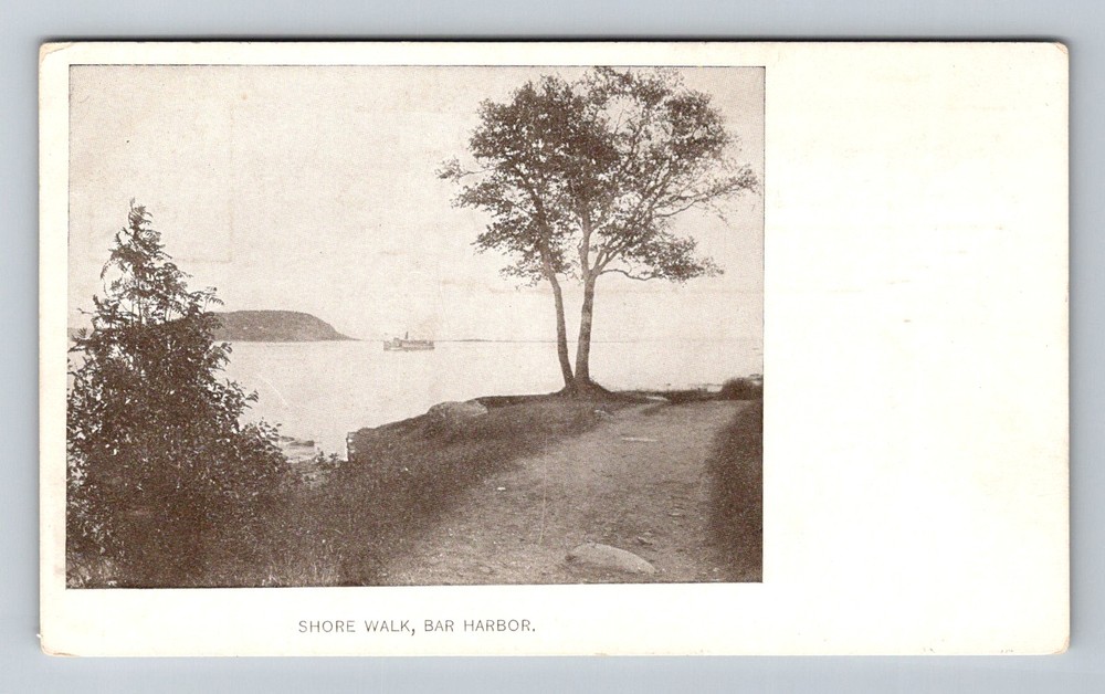 Bar Harbor, ME-Maine, Shore Walk Coastal Path Vintage Postcard