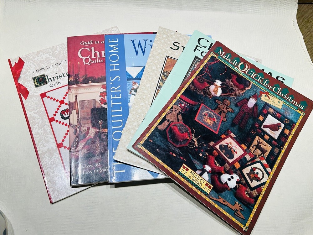 Quilting Books Sewing Winter Crafts Christmas Quilts Decor Pattern Book Lot Of 6